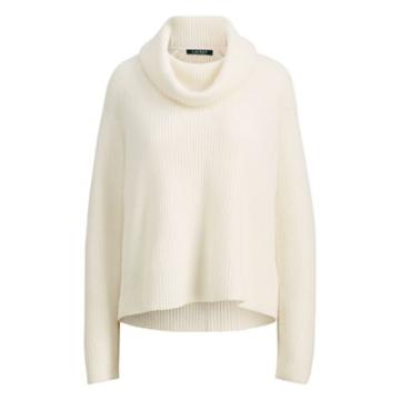 Ralph Lauren Wool Funnelneck Sweater Mascarpone Cream