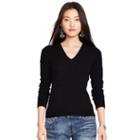 Polo Ralph Lauren Cable Cashmere V-neck Sweater Black