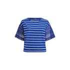 Ralph Lauren Striped Bell-sleeve Top Sapphire/soft White