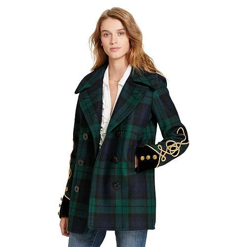Ralph Lauren Denim & Supply Plaid Wool-blend Peacoat Blackwatch Plaid