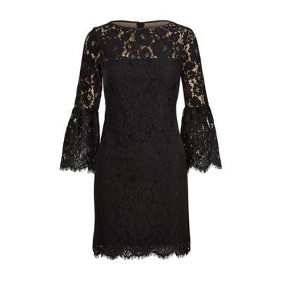 Ralph Lauren Bell-sleeve Lace Dress Black-wheat
