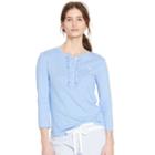 Ralph Lauren Lauren Ruffled-trim Henley French Blue
