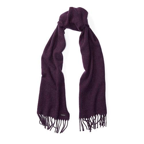 Ralph Lauren Lauren Basket-weave Cashmere Scarf Purple Lake