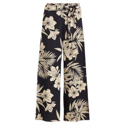 Ralph Lauren Linen-blend Wide-leg Pant Hawaiian Floral