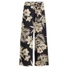 Ralph Lauren Linen-blend Wide-leg Pant Hawaiian Floral