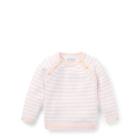 Ralph Lauren Striped Cotton Sweater Delicate Pink/white 18m