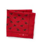 Ralph Lauren Fox-print Wool Pocket Square Red