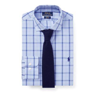 Ralph Lauren Slim Fit Plaid Poplin Shirt Cornflower/navy Multi