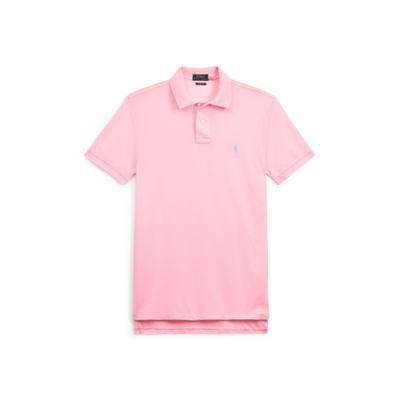 Ralph Lauren Custom Slim Fit Mesh Polo Carmel Pink/blue