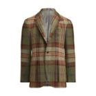 Ralph Lauren Polo Plaid Tweed Sport Coat Brown And Olive W/plum