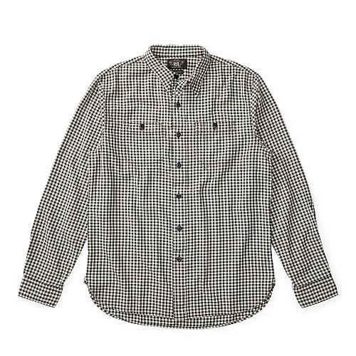 Ralph Lauren Rrl Checked Cotton Workshirt Rl 877 Cream Black