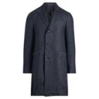 Ralph Lauren Morgan Linen Twill Topcoat Navy And Black