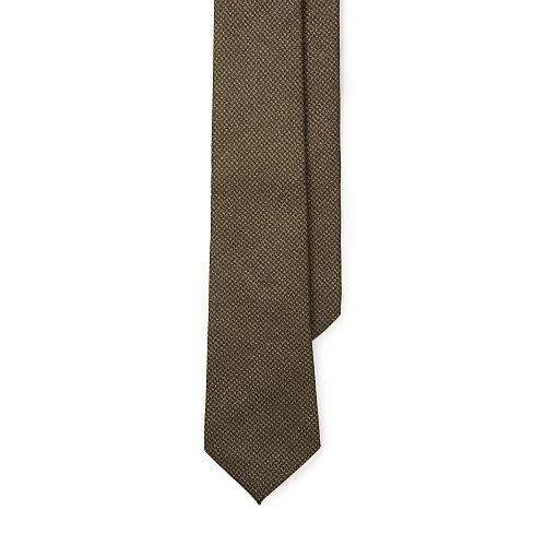 Polo Ralph Lauren Wool-silk Twill Narrow Tie Olive