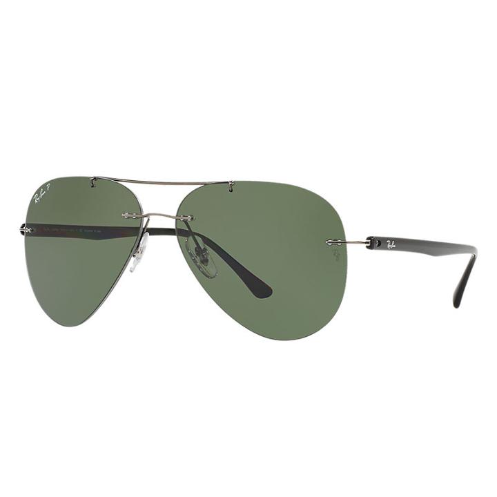 Ray-ban Black Sunglasses, Polarized Green Lenses - Rb8058
