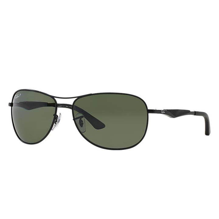 Ray-ban Men's Black Sunglasses, Polarized Green Lenses - Rb3519