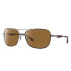 Ray-ban Gunmetal Sunglasses, Polarized Brown Lenses - Rb3515