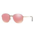 Ray-ban Blaze Hexagonal Gold Sunglasses, Pink Lenses - Rb3579n