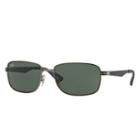 Ray-ban Gunmetal Sunglasses, Green Lenses - Rb3529