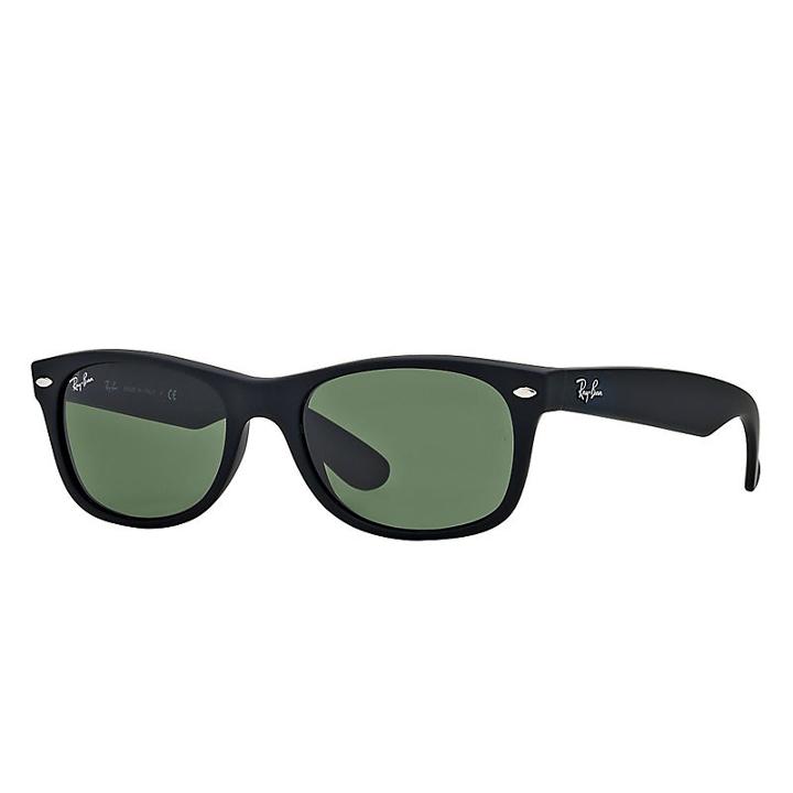 Ray-ban Men's Men's New Wayfarer Black  Sunglasses, Green Lenses - Rb2132