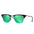 Ray-ban Clubmaster Light Ray Brown Sunglasses, Green Lenses - Rb8056