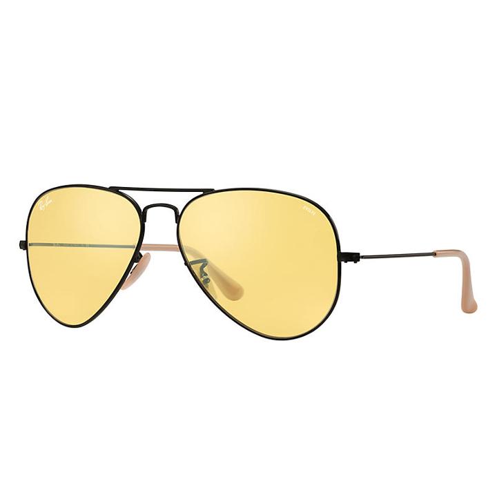 Ray-ban Men's Aviator Evolve Black Sunglasses, Yellow Lenses - Rb3025
