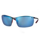 Ray-ban Scuderia Ferrari Collection Black Sunglasses, Polarized Blue Lenses - Rb8305m