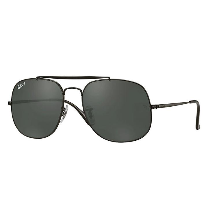 Ray-ban General Black Sunglasses, Polarized Green Lenses - Rb3561