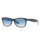 Ray-ban New Wayfarer Matte Blue Sunglasses, Blue Sunglasses Lenses - Rb2132