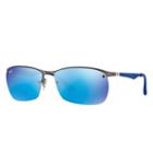 Ray-ban Men's Gunmetal Sunglasses, Blue Lenses - Rb3550