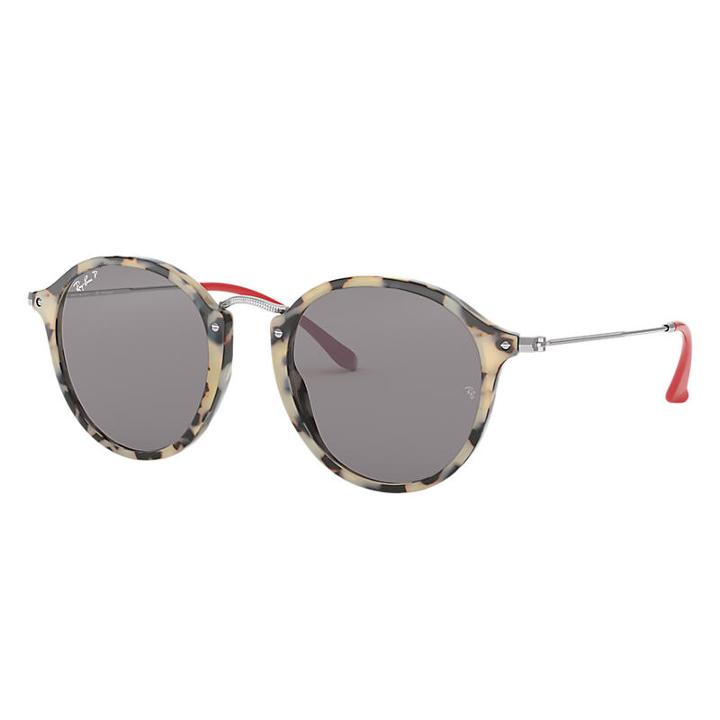 Ray-ban Men's Round Fleck Pop Silver Sunglasses, Polarized Grey Lenses - Rb2447