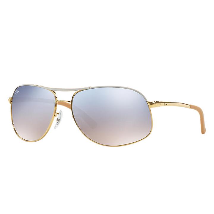 Ray-ban Gold Sunglasses, Blue Lenses - Rb3387