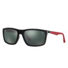 Ray-ban Scuderia Ferrari Uk Limited Edition Gunmetal Sunglasses, Green Lenses - Rb4228m