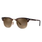 Ray-ban Clubmaster Folding  Gold Sunglasses, Brown Lenses - Rb2176