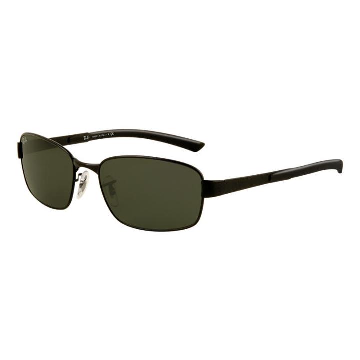 Ray-ban Black Sunglasses, Green Lenses - Rb3413