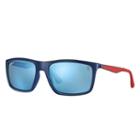 Ray-ban Scuderia Ferrari Collection Gunmetal Sunglasses, Polarized Blue Lenses - Rb4228m