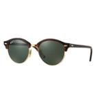 Ray-ban Clubround Classic Tortoise Sunglasses, Polarized Green Lenses - Rb4246