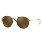 Ray-ban Round Camouflage Gold Sunglasses, Brown Lenses - Rb3447jm