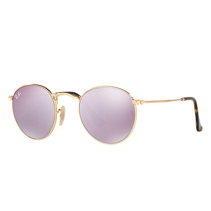 Ray-ban Round Flat Lenses Gold - Rb3447n