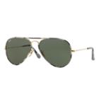 Ray-ban Aviator Full Color Gold  Sunglasses, Green Lenses - Rb3025jm