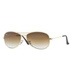 Ray-ban Cockpit Gold Sunglasses, Brown Lenses - Rb3362