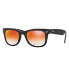Ray-ban Men's Wayfarer Folding Black Sunglasses, Orange Flash Lenses - Rb4105