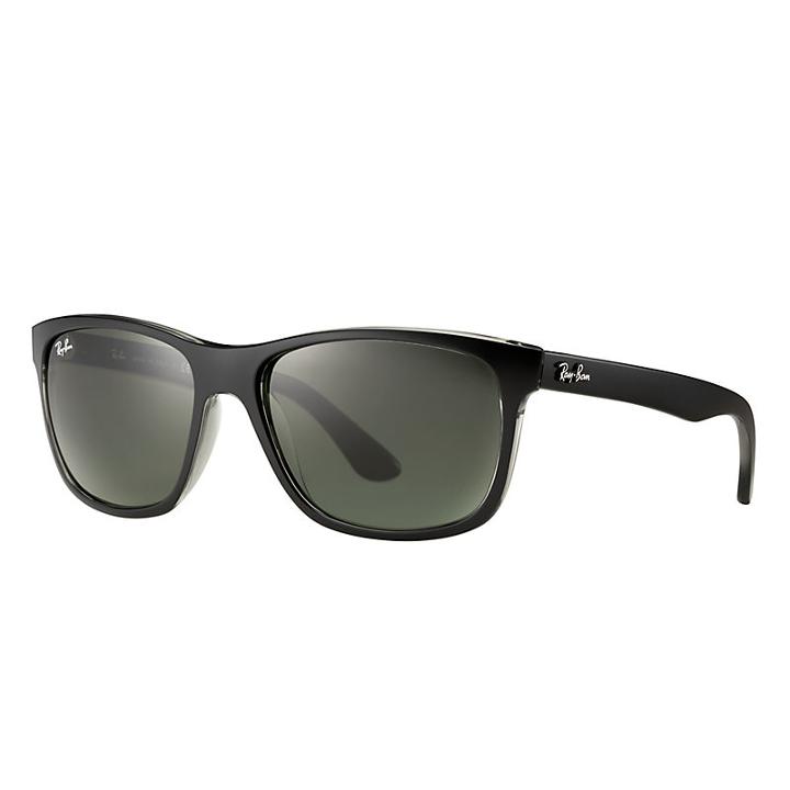 Ray-ban Black Sunglasses, Green Lenses - Rb4181