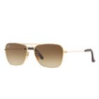Ray-ban Caravan @collection Gold Sunglasses, Brown Lenses - Rb3136