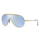 Ray-ban Wings Gold Sunglasses, Blue Lenses - Rb3597