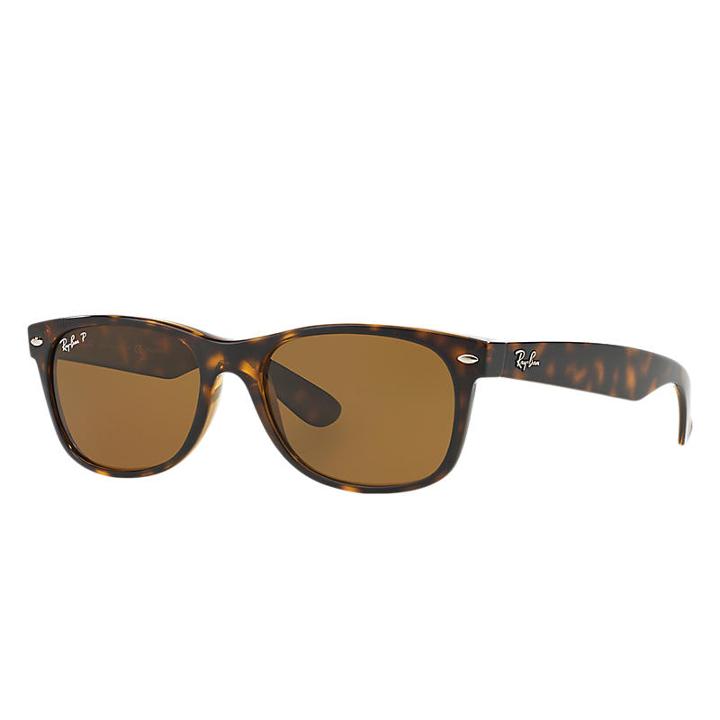 Ray-ban Men's New Wayfarer Blue Sunglasses, Polarized Brown Lenses - Rb2132