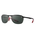 Ray-ban Scuderia Ferrari Collection Black Sunglasses, Green Lenses - Rb4302m