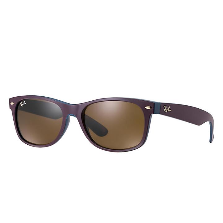 Ray-ban New Wayfarer @collection Purple Sunglasses, Brown Lenses - Rb2132