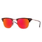 Ray-ban Men's Clubmaster Light Ray Brown Sunglasses, Red Lenses - Rb8056