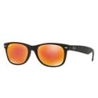 Ray-ban Men's Men's New Wayfarer Black  Sunglasses, Orange Flash Lenses - Rb2132