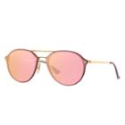 Ray-ban Men's Blaze Double Bridge Gold Sunglasses, Pink Lenses - Rb4292n